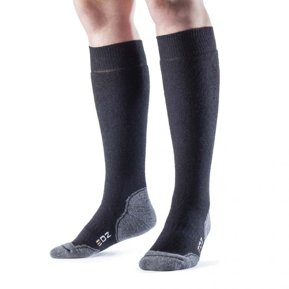 EDZ Merino Wool Calf Length Boot Socks (Black) 2 Pack