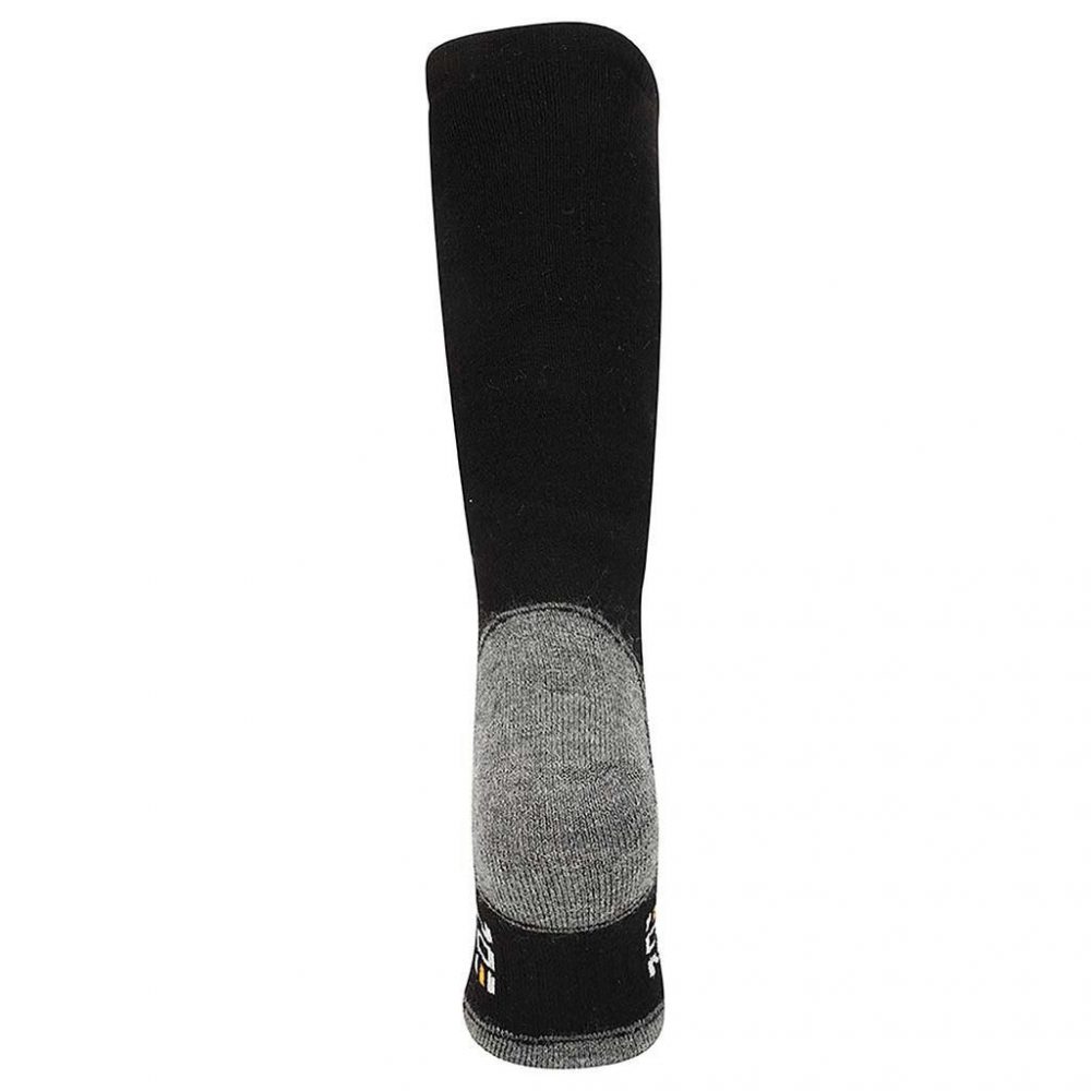 EDZ Merino Wool Calf Length Boot Socks (Black) 2 Pack