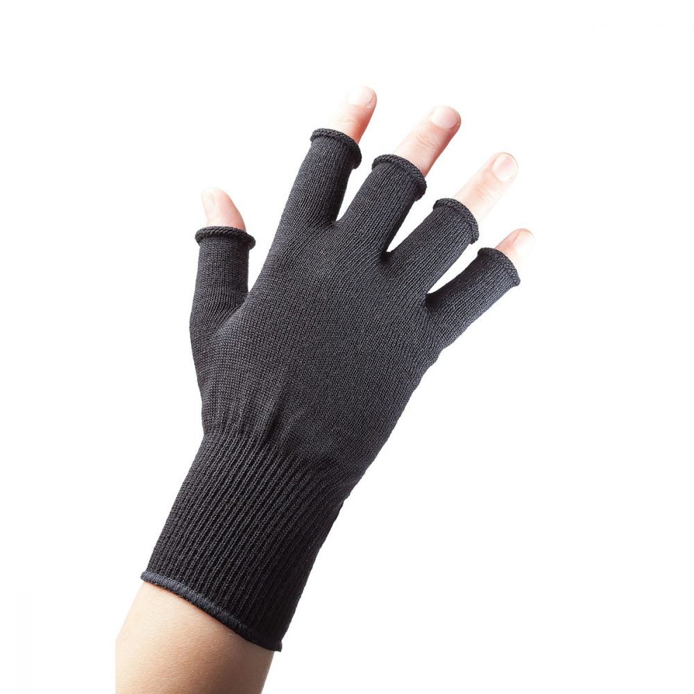 silk fingerless gloves