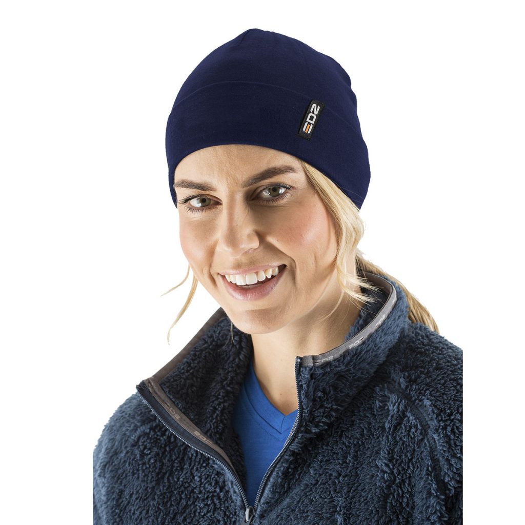 EDZ Merino Wool Thermal Beanie Hat Indigo Blue