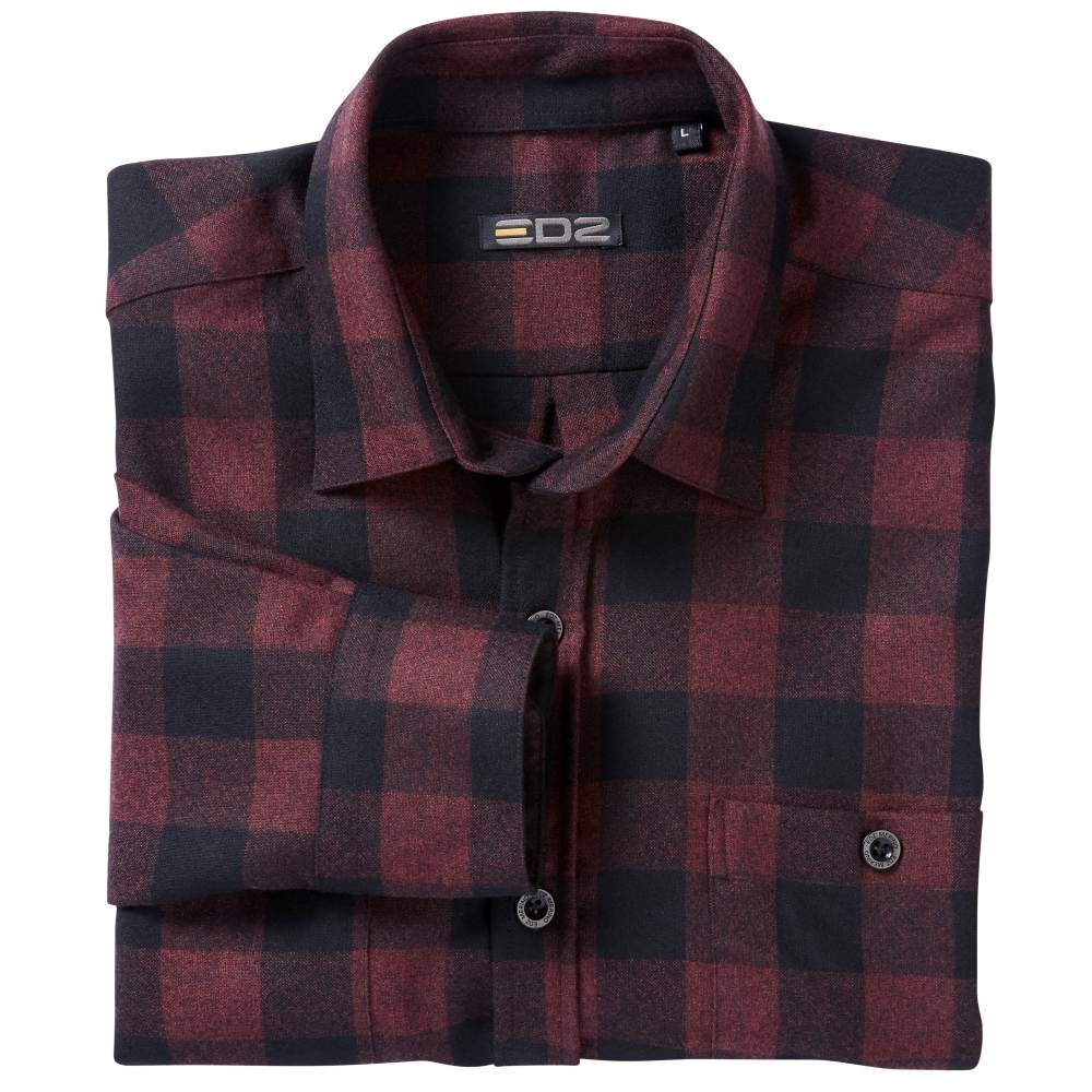 EDZ merino wool flannel shirt red plaid folded x LR