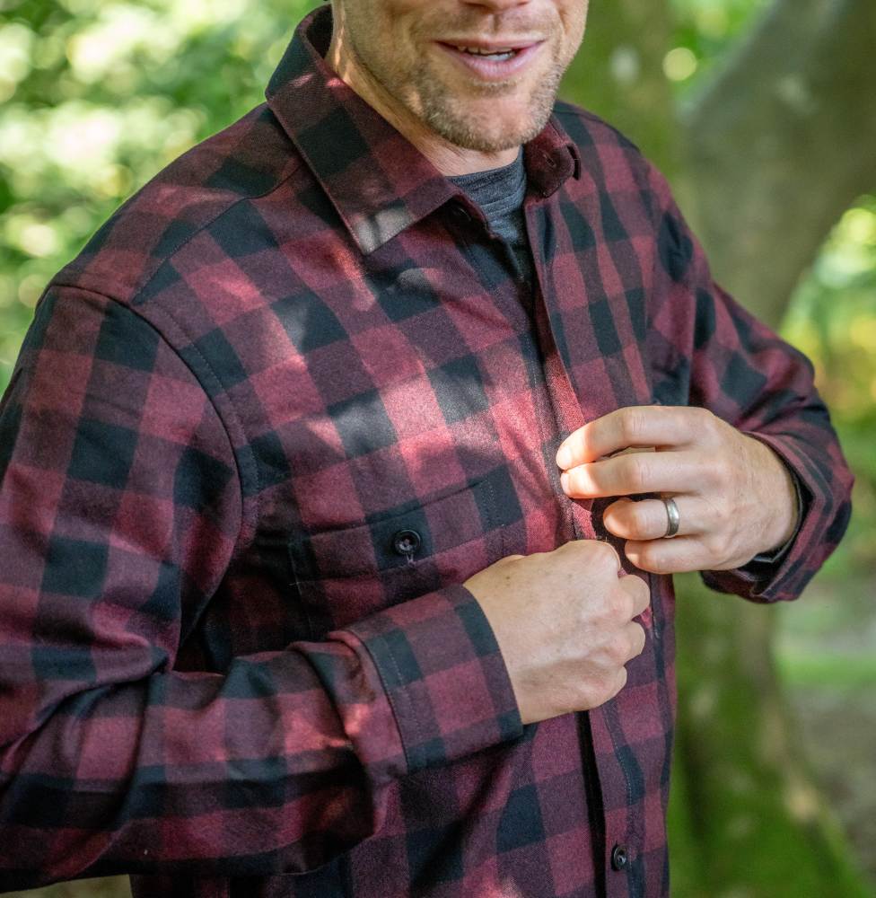 Mens Wool flannel lumberjack shirt red