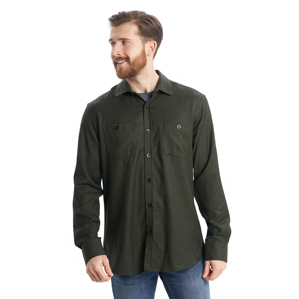 Merino Wool Flannel Shirts in plain colours