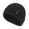 merino wool knitted beanie hat black