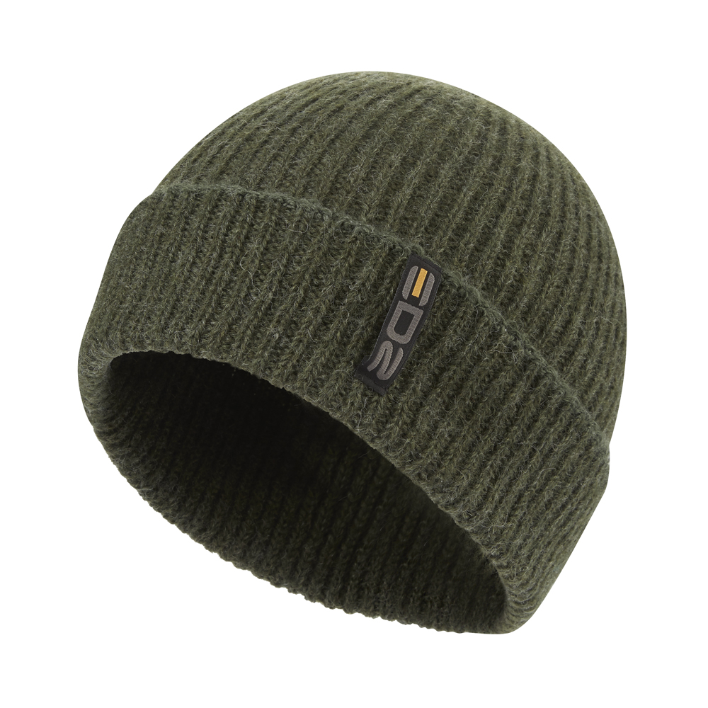 merino wool knitted beanie hat green