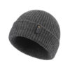 merino wool knitted beanie hat grey