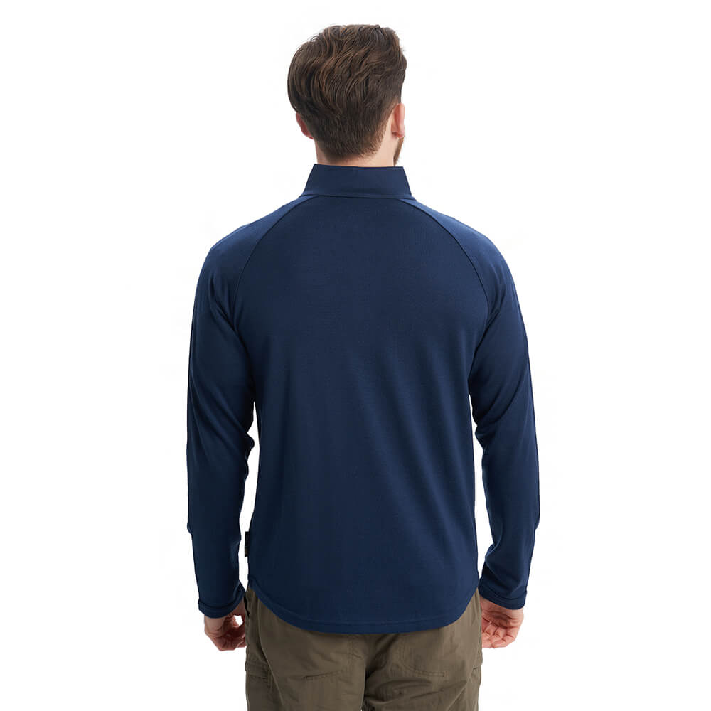 Men's Merino Mid-Layer navy blue back view