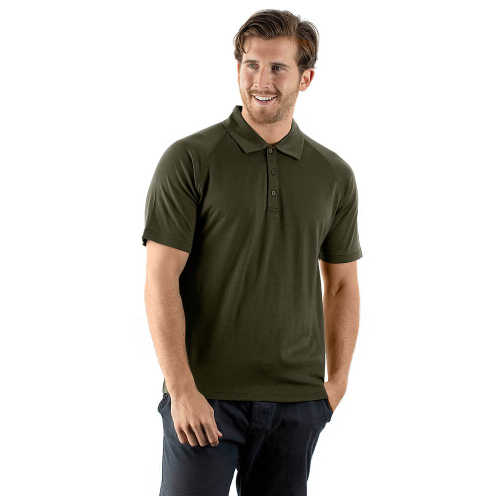 Men's Merino Polo Shirt - short sleeve 
